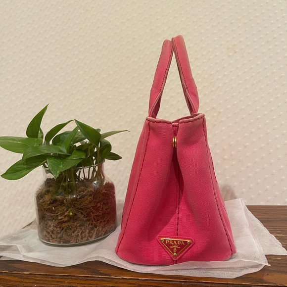 Authentic Prada Canapa Handbag/ sling bag Color Peonia/ Pink - Picture 13 of 15